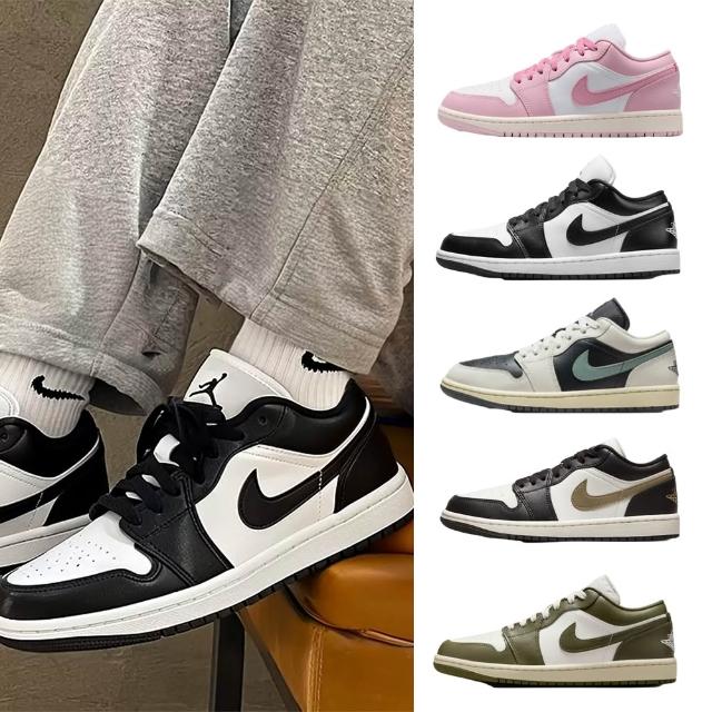 【NIKE 耐吉】運動鞋 休閒鞋 WMNS AIR JORDAN 1 LOW 女鞋 復古鞋 經典 小Dior 黑白灰白 多款(DC0774-122&)