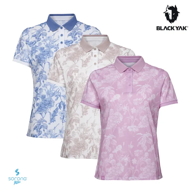【BLACKYAK】女 FLOWER短袖POLO衫[三色]高彈性 親膚柔軟 吸濕快乾 花卉印花｜FB1WC103
