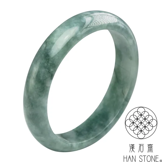 【漢石齋】天然翡翠A貨 手鐲玉鐲 油青飄花種 福 利 品(版寬10mm以上)