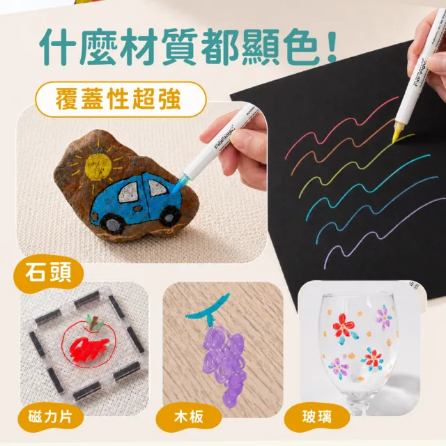 【mamayo 媽媽友】36色直液式丙烯麥克筆 美術用品 彩色筆 塗鴉 創作 手工DIY