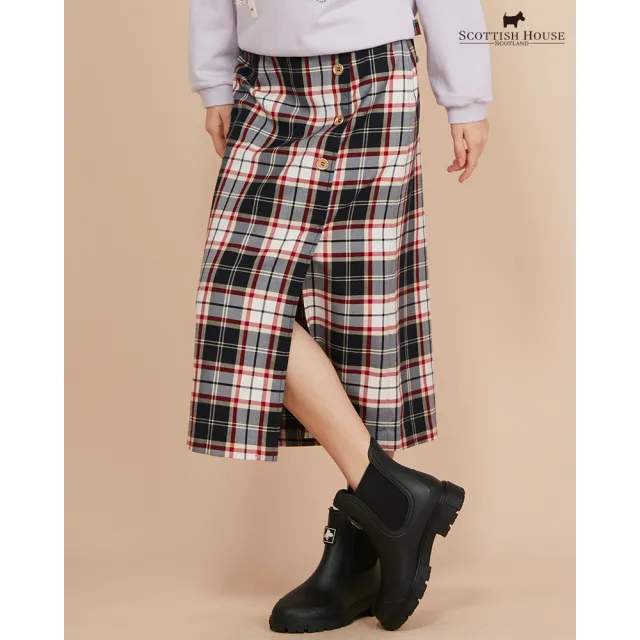 【SCOTTISH HOUSE】TR格紋長窄裙-丈青格/黑白紅格 CIWB2107