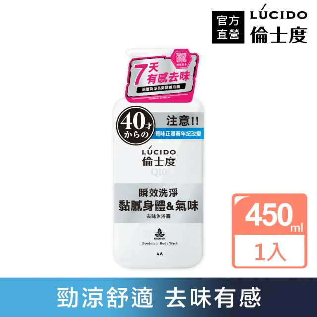 【LUCIDO 倫士度】去味沐浴露450ml(男性專用 去油)