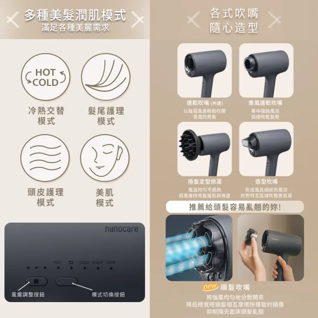 【Panasonic 國際牌】高滲透奈米水離子吹風機(EH-NA0K-P)