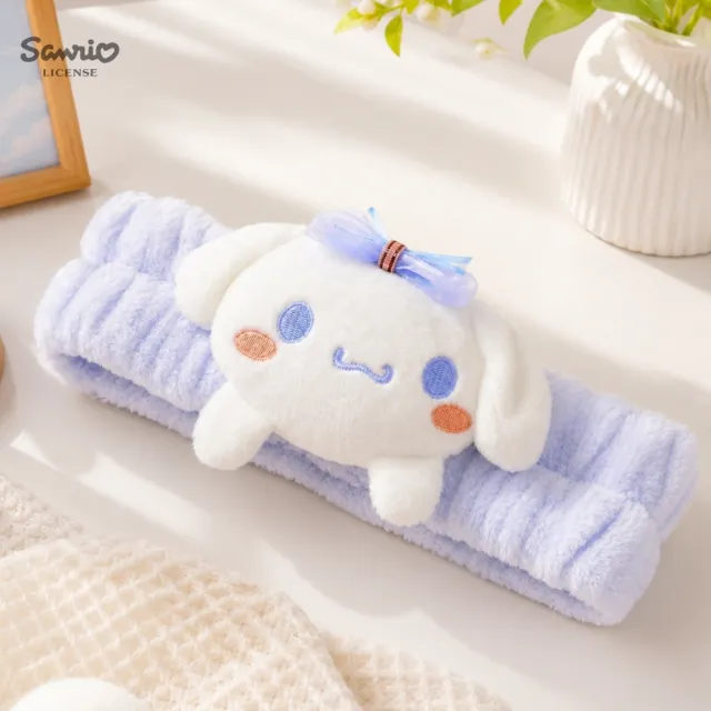 【SANRIO 三麗鷗】正版授權美樂蒂大耳狗酷洛米3D毛絨洗臉髮帶化妝髮圈蓬鬆柔軟閨蜜女友女兒生日兒童禮物