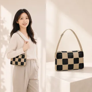 【EMMA SUE】雙11 潮流包包 女生小包 幾何包 鏤空包包 棋盤格包包 斜背盒子包 手提包 日本包包  