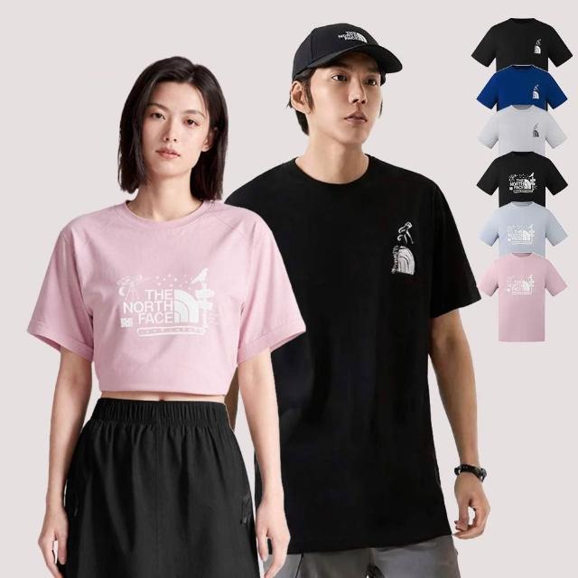 【The North Face】男女款純棉手繪印花短袖T恤 (多色可選)
