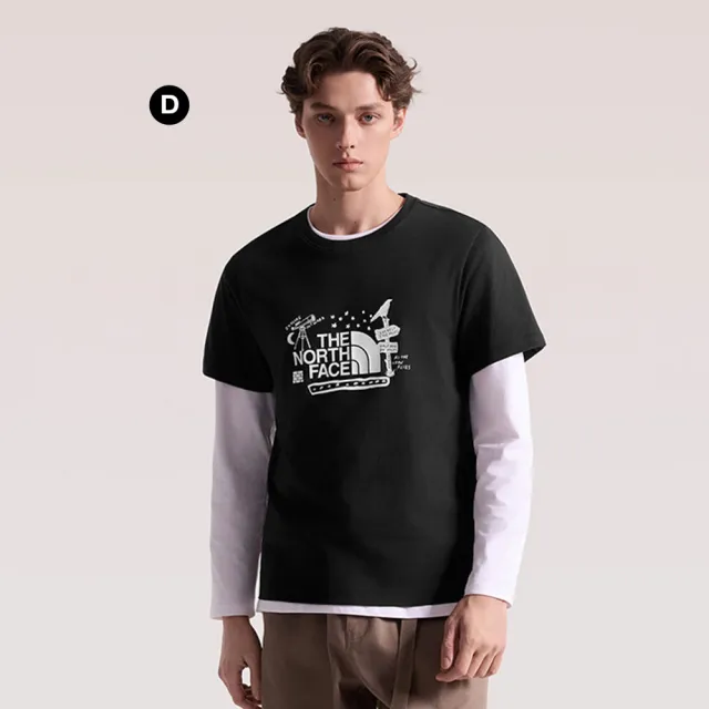 【The North Face】男女款純棉手繪印花短袖T恤 (多色可選)