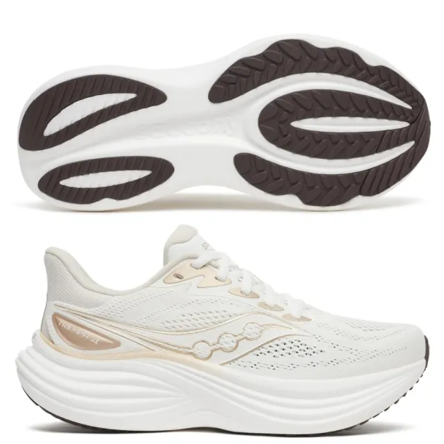 【SAUCONY 索康尼】TRIUMPH 24 女款 慢跑鞋 一般楦 寬楦 S100999 白茶 象牙白 黑 冰河灰 緩衝 避震 勝利