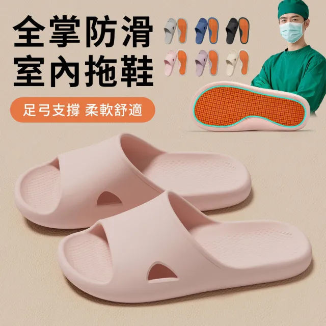【YIGNW】R12級防滑拖鞋 足弓支撐減壓拖鞋 浴室防滑拖鞋 EVA厚底拖鞋 防臭拖鞋 靜音拖鞋 男女居家拖鞋