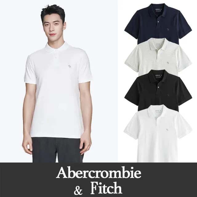 【Abercrombie & Fitch】AF 麋鹿 A&F 經典刺繡麋鹿短袖POLO衫 上衣-多色選(平輸品/春夏舒適)