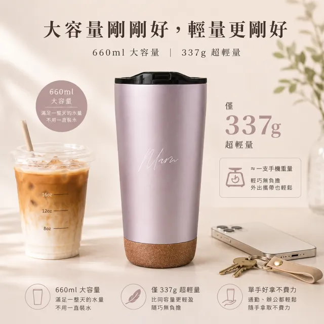 【Maru 丸山製研】買1送1保溫杯_極致輕量陶瓷保溫杯660ml(咖啡杯/隨行杯/環保杯/不鏽鋼保溫杯/保溫瓶)