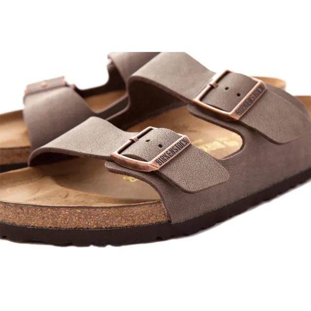 【BIRKENSTOCK 勃肯】Arizona BFBC 雙帶扣環合成皮露趾拖鞋 男 亞利桑那 一般寬平底休閒百搭涼鞋