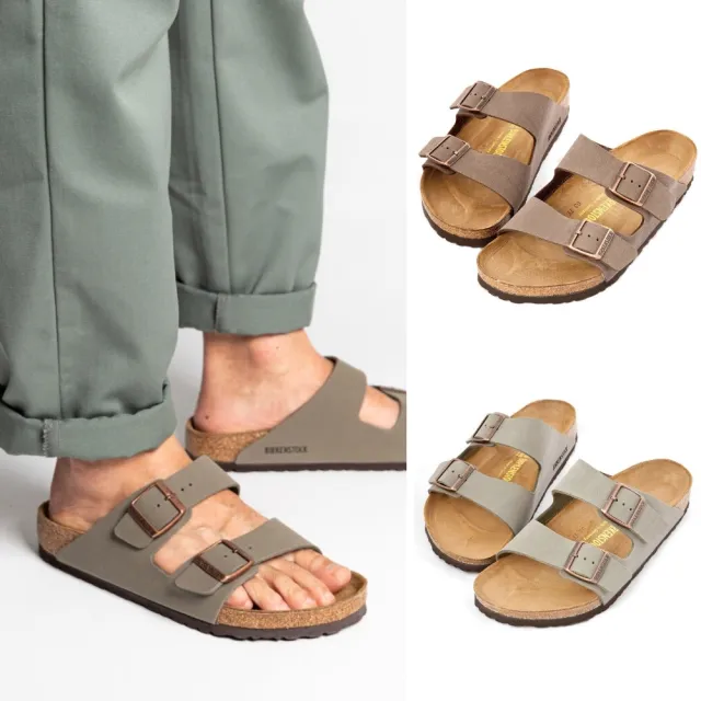 【BIRKENSTOCK 勃肯】Arizona BFBC 雙帶扣環合成皮露趾拖鞋 男 亞利桑那 一般寬平底休閒百搭涼鞋