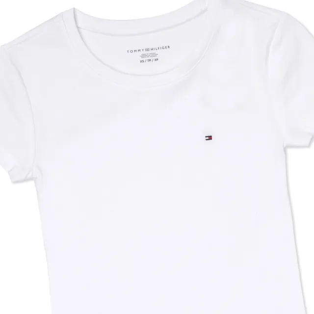 【TOMMY HILFIGER】TOMMY 刺繡Logo素面短袖T恤 上衣-女-白色(平輸品/素T/短T)