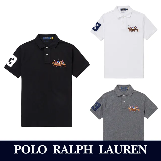 【RALPH LAUREN】RL POLO 經典刺繡3彩大馬短袖POLO衫 上衣-多色選(平輸品/百搭精選/春夏必備)