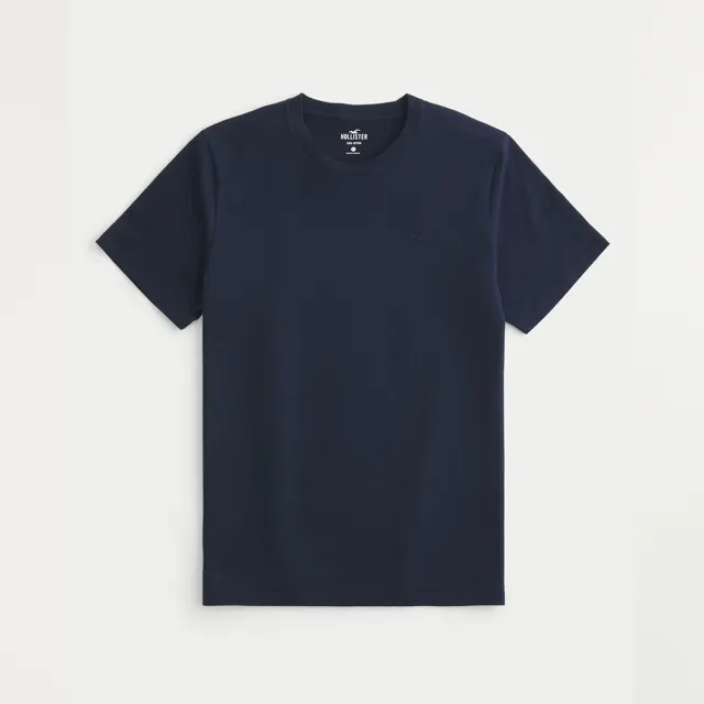 【HOLLISTER Co】HCO 海鷗 經典圓領小海鷗素面短袖T恤 上衣-深藍色(平輸品/素T/短T/可男女穿搭)