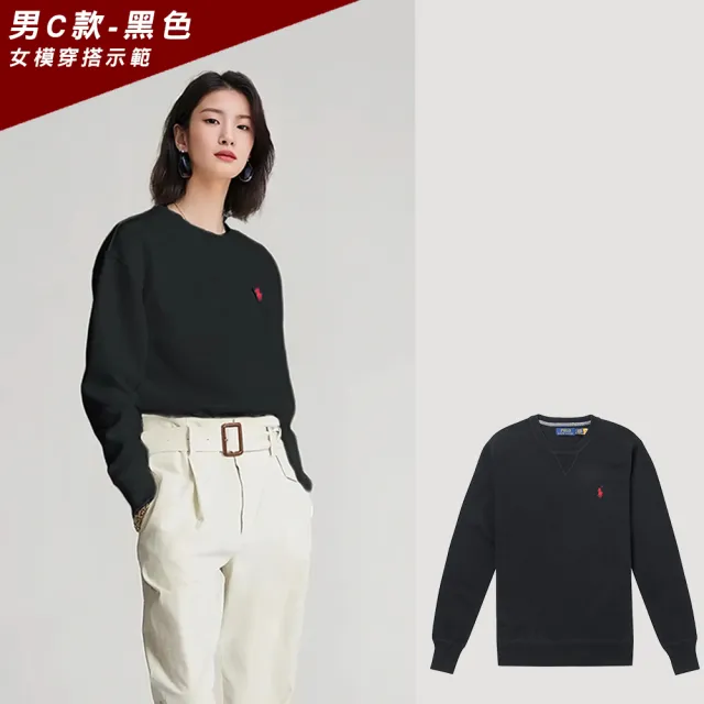 【RALPH LAUREN】RL POLO 經典刺繡小馬大學T恤 上衣-多色選(平輸品/無刷毛/保暖舒適)