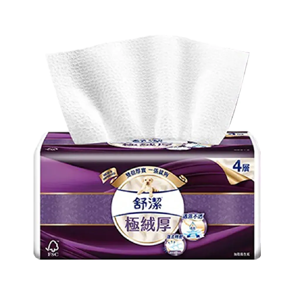 Kleenex 舒潔】頂級四層極絨厚抽取衛生紙(60抽8包*6串) - momo購物網
