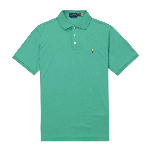 【RALPH LAUREN】RL POLO 經典刺繡小馬透氣排汗短袖Polo衫 上衣-草綠色(PIMA棉/CUSTOMSLIMFIT/平輸品)