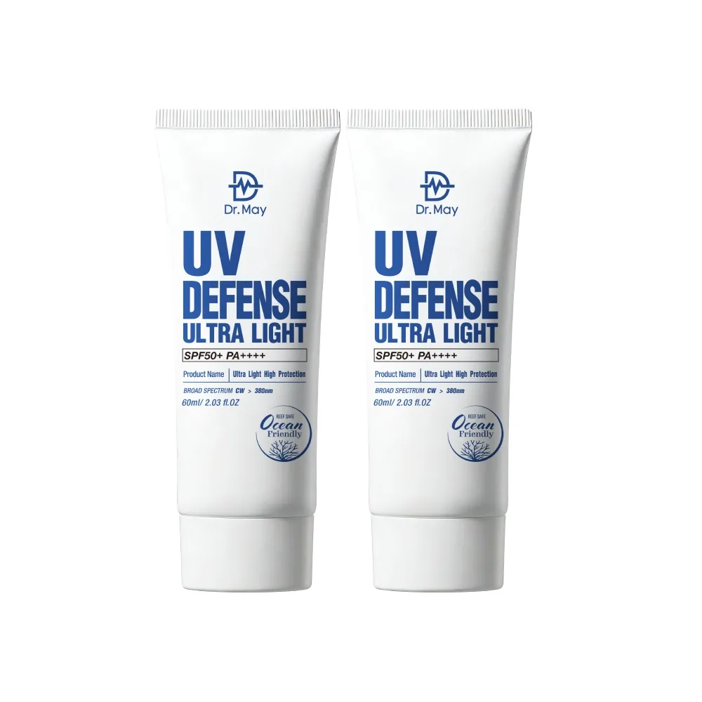 【Dr. May 美博士】專業隔離高效防曬乳 SPF50+PA++++60ml 二入組(買1送1 海洋友善 戶外防水 身體適用)