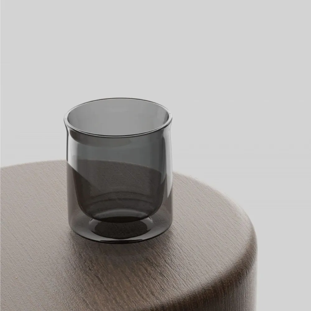 【HARIO】灰色雙層玻璃杯兩入組/70ml(DWC-2024-B)