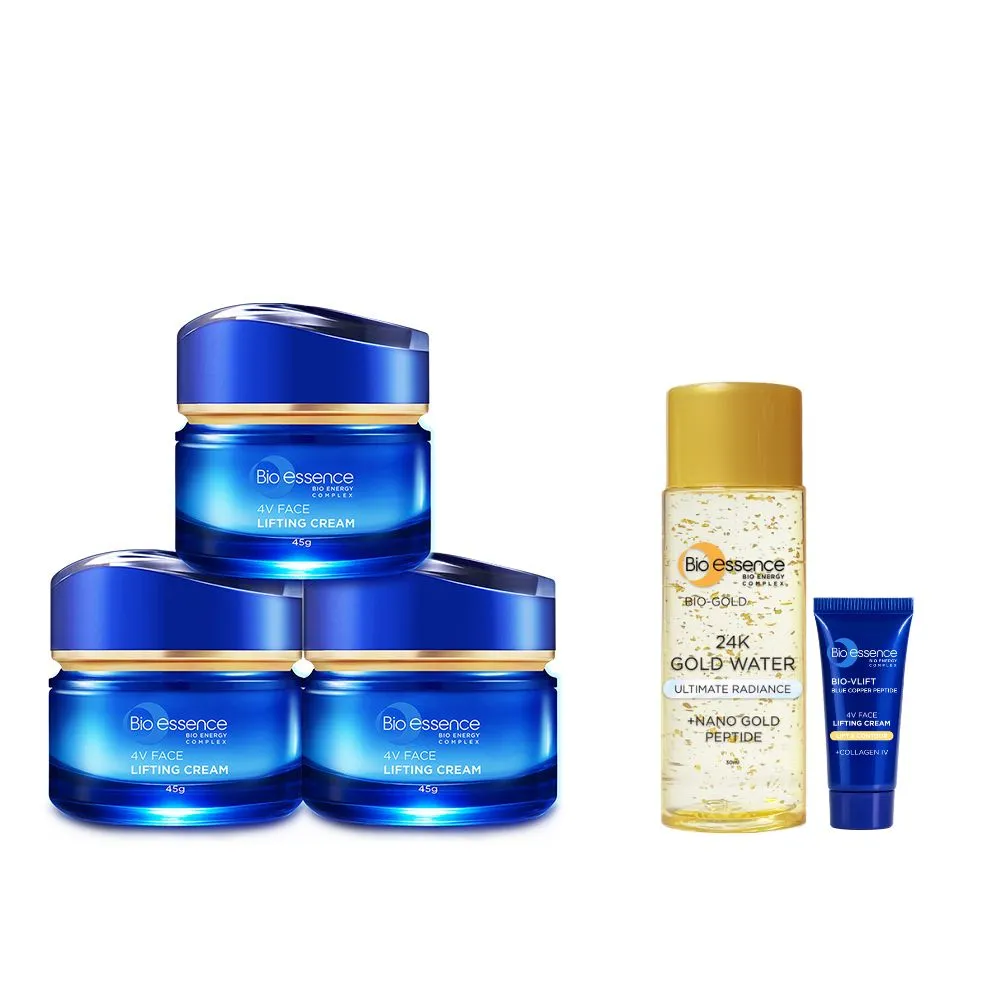 【Bio-essence 碧歐斯】乳霜 BIO V逆齡藍銅胜肽緊膚霜45g(3入組)