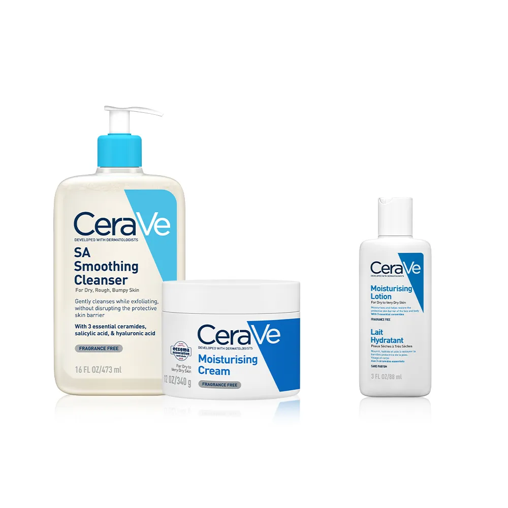 【CeraVe 適樂膚】角質代謝嫩膚組★長效潤澤修護霜+水楊酸煥膚淨嫩潔膚露 473ml(臉部身體乳霜)