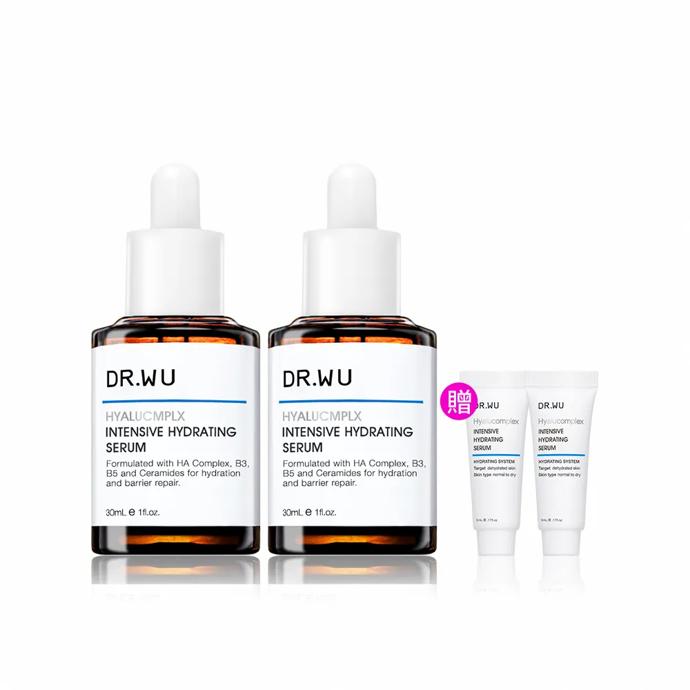 【DR.WU 達爾膚】玻尿酸保濕精華液30ML(2入組)