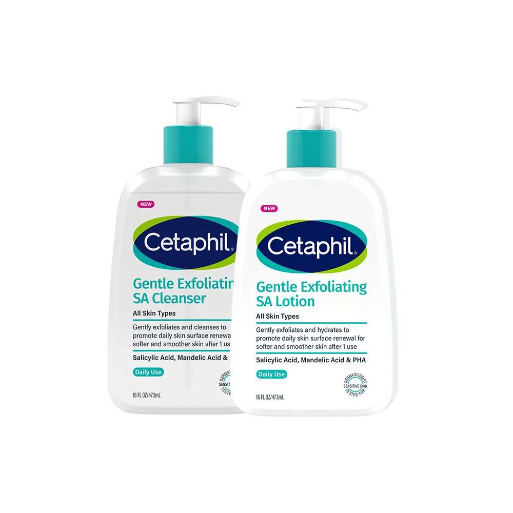 【Cetaphil 舒特膚】官方直營 三酸煥膚嫩亮潔膚露473ml+三酸煥膚嫩亮修護乳473ml