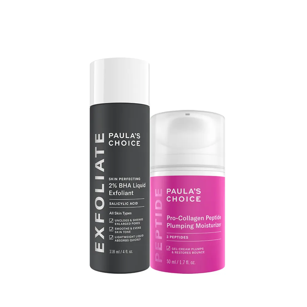 【Paulas Choice 寶拉珍選】淨膚澎彈組(2%水楊酸精華液+高效胜肽膠原緊緻霜)