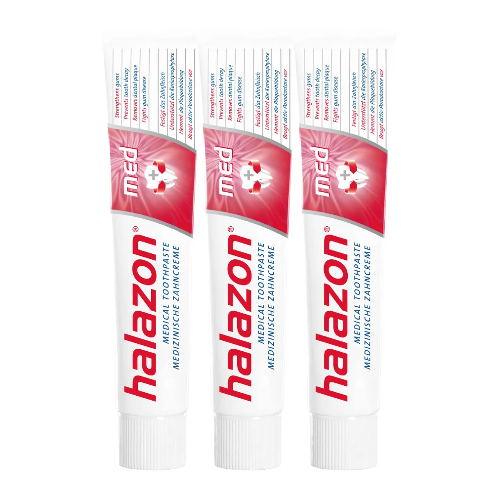 【德國漱佳】halazon 哈拉樂med專業健齦牙膏75ml x3入