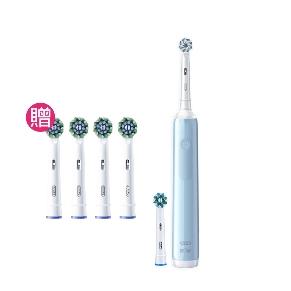 【Oral-B 歐樂B】PRO4 3D電動牙刷-曜石黑/貝加爾湖藍