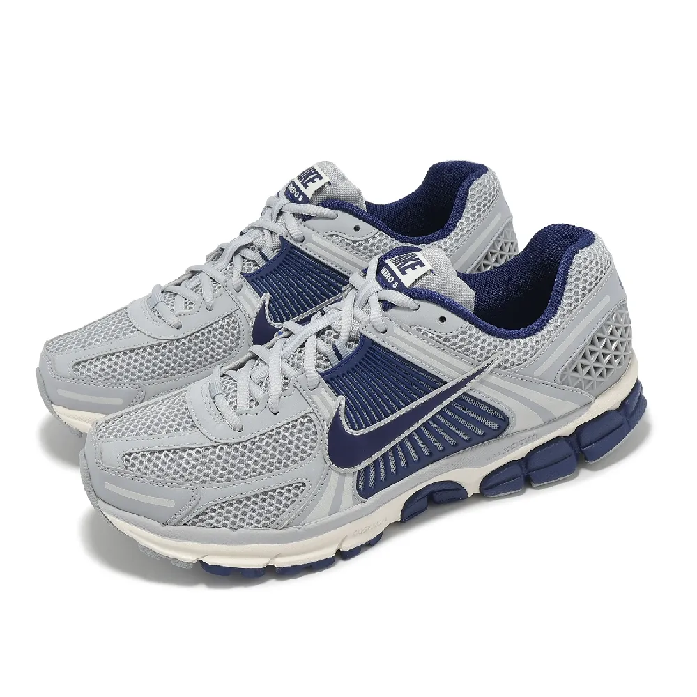 【NIKE 耐吉】休閒鞋 Zoom Vomero 5 Yankees 男鞋 女鞋 灰 藍 洋基藍 復古 運動鞋(FB9149-003)