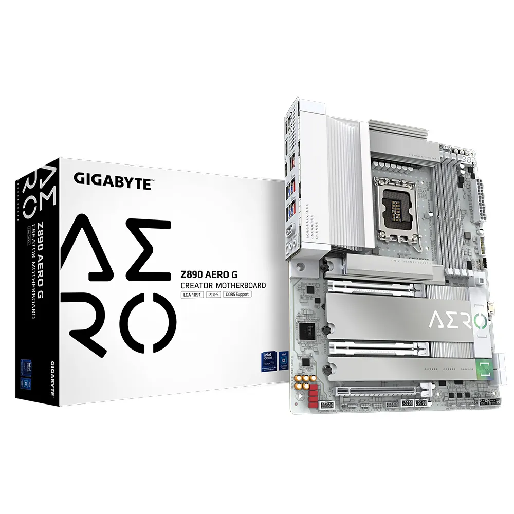 【GIGABYTE 技嘉】Z890 AERO G DDR5 主機板+技嘉 C500 PANORAMIC STEALTH ICE ATX 全景背插 白機殼