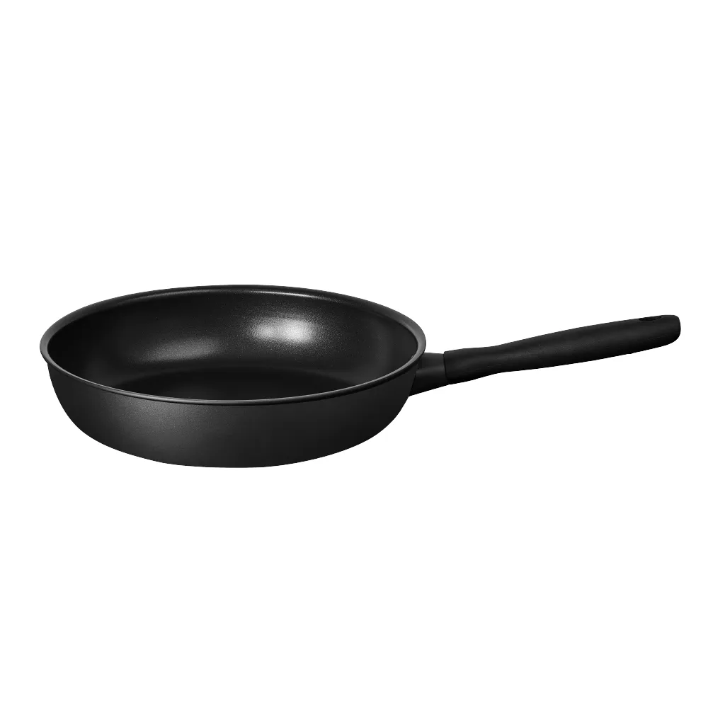【MEYER 美亞】全黑陽極陶瓷 平底鍋28cm 不沾鍋 鎧甲系列(IH/電磁爐適用)