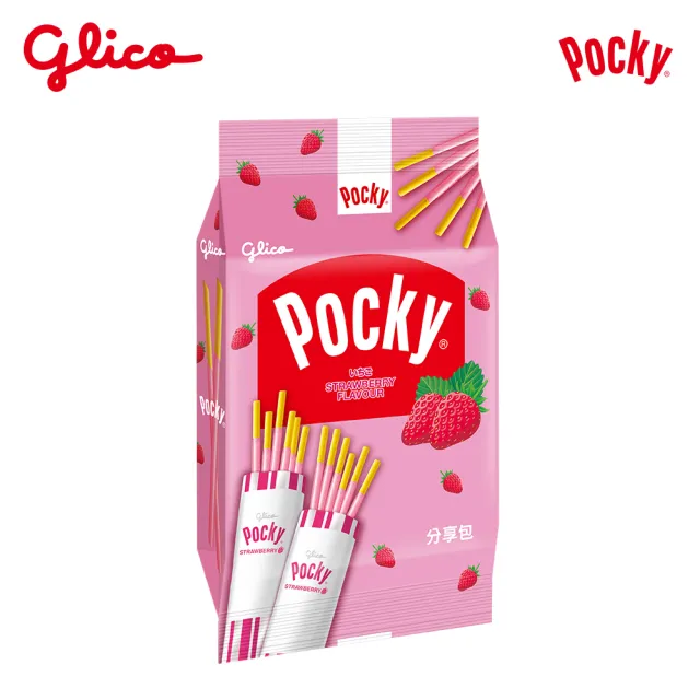 【Glico 格力高】官方直營 Pocky百奇 巧克力棒分享包(巧克力/草莓/牛奶)3包組