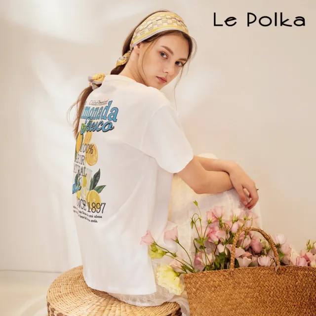 【Le Polka】夏日檸檬印花上衣-女