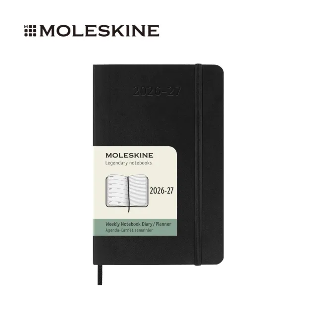 【MOLESKINE】2026-27 18個月週記軟皮手帳 - 口袋/黑