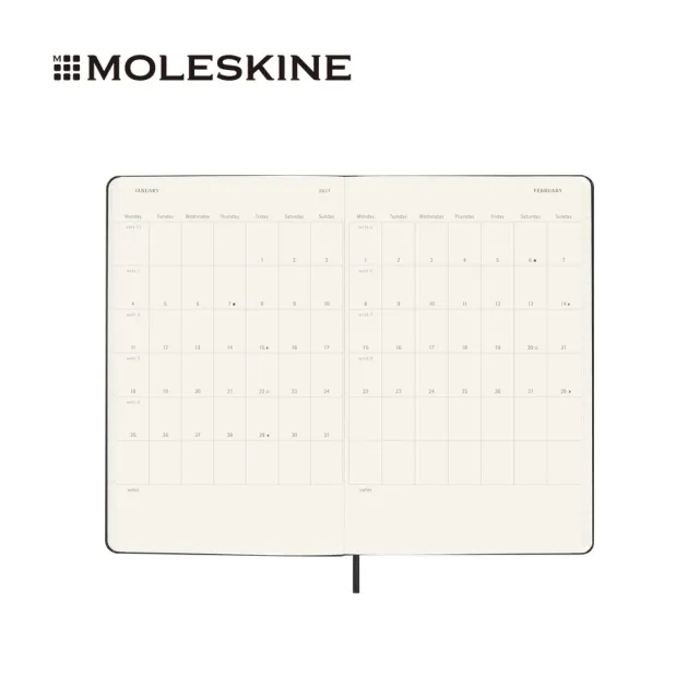 【MOLESKINE】2026-27 18個月日記硬皮手帳 - L型/黑