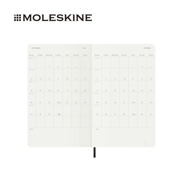 【MOLESKINE】2026-27 18個月週記軟皮手帳 - L型/黑