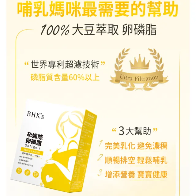 【BHK’s】孕媽咪卵磷脂 軟膠囊 2盒(60粒/盒)