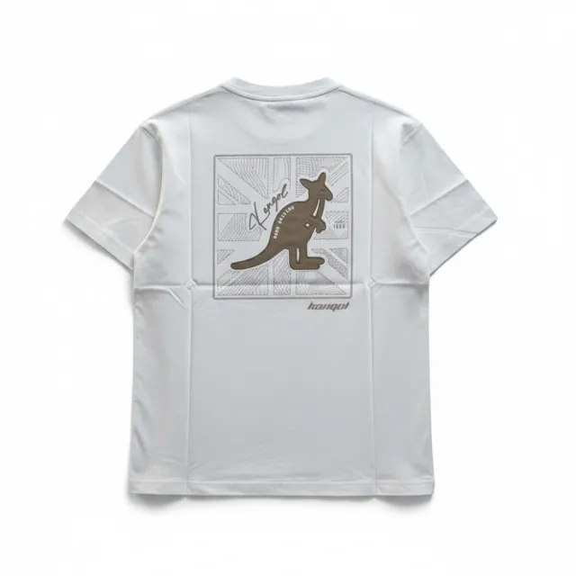 【KANGOL】短T 白色 落肩 袋鼠繡花 短袖 上衣 中性(6625102300)