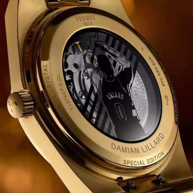 【TISSOT 天梭】PRX系列 NBA 達米安利拉德 特別版酒桶型機械錶-40mm 情人節 送禮(T1374073305100)
