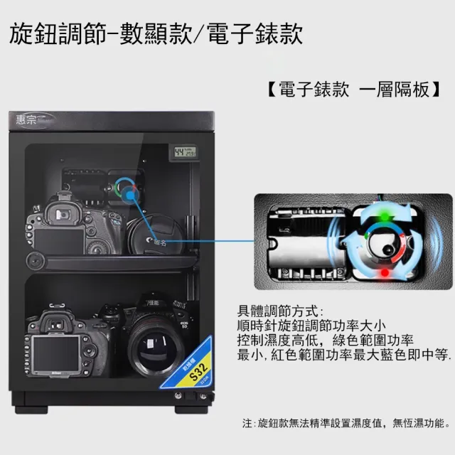 【RTAKO】電子防潮箱 相機防潮箱 32L乾燥箱（冷凝除濕/隔板可調/攝影器材收納/郵票防潮櫃/除濕櫃/乾燥櫃）