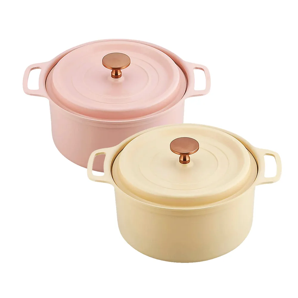 【台隆手創館】陶瓷塗層IH對應無水鍋18cm(珊瑚粉/珊瑚黃)