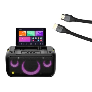 【IKARAO】愛克拉 X1一體式便攜卡拉OK機+ROSIN 8K 超高速HDMI線(家庭卡拉ok/伴唱機/點唱機)