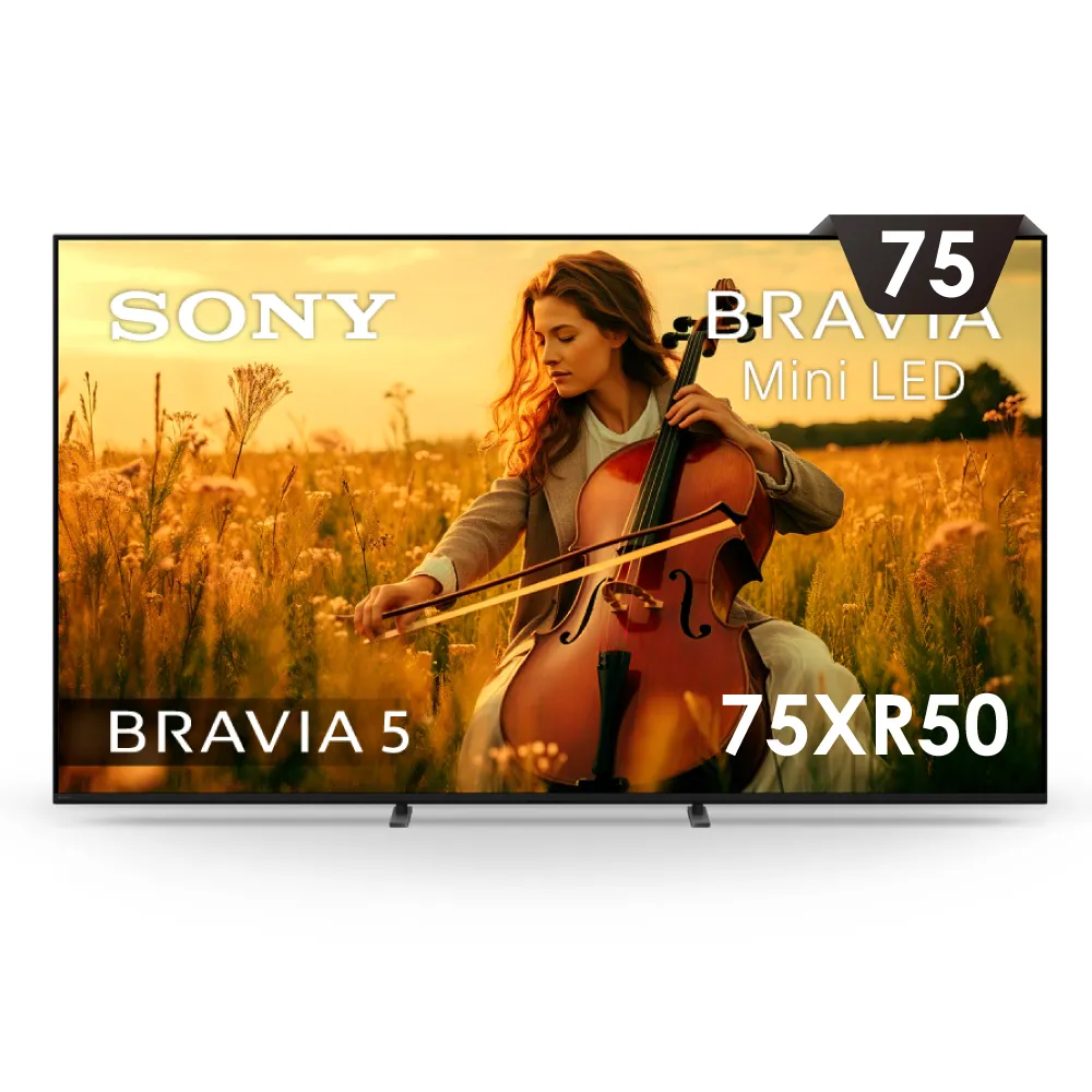 【SONY 索尼】BRAVIA 5 75型 XR Mini LED 4K HDR Google TV顯示器(Y-75XR50)
