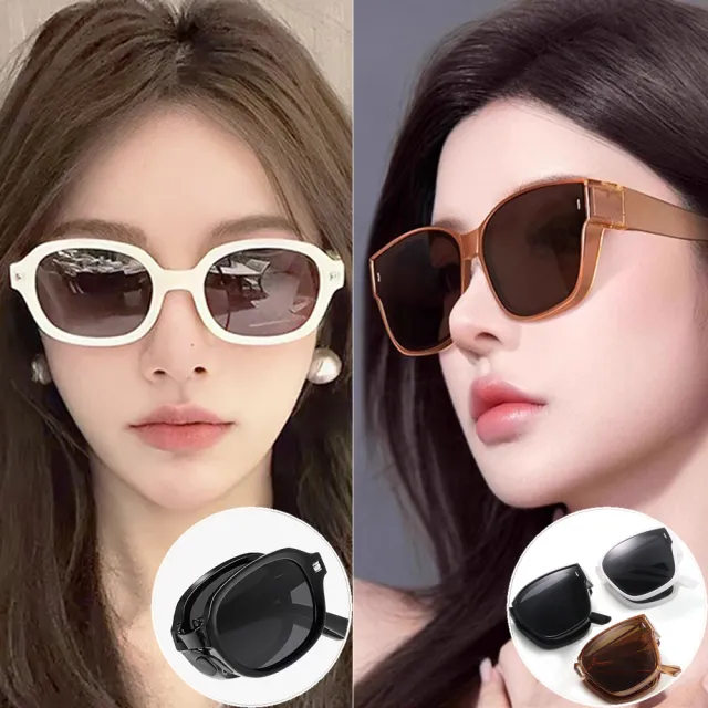 【Seoul Show 首爾秀】買一送一 全折疊式男女防曬遮陽時尚太陽眼鏡抗UV400外掛套鏡墨鏡