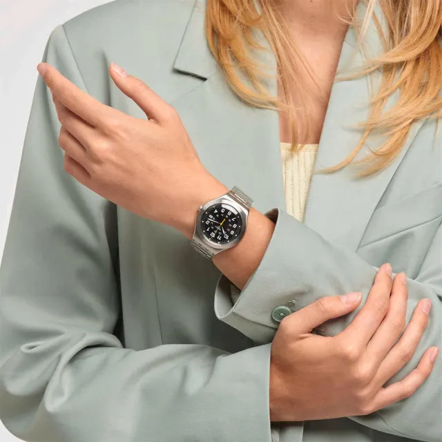 【SWATCH】HAPPY JOE LIME AGAIN 金屬手錶/男錶/女錶/瑞士製造 YWS439GC (41mm)