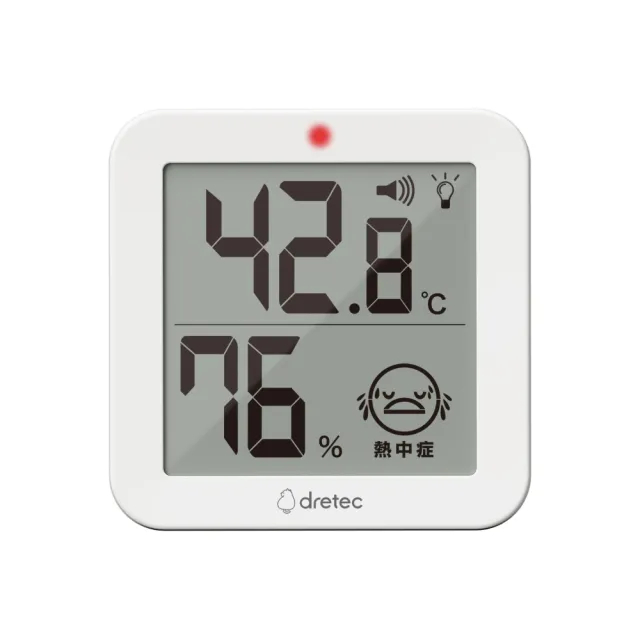 【DRETEC】日本「利萊特」小方塊電子式溫濕度計-白色(O-451WT)